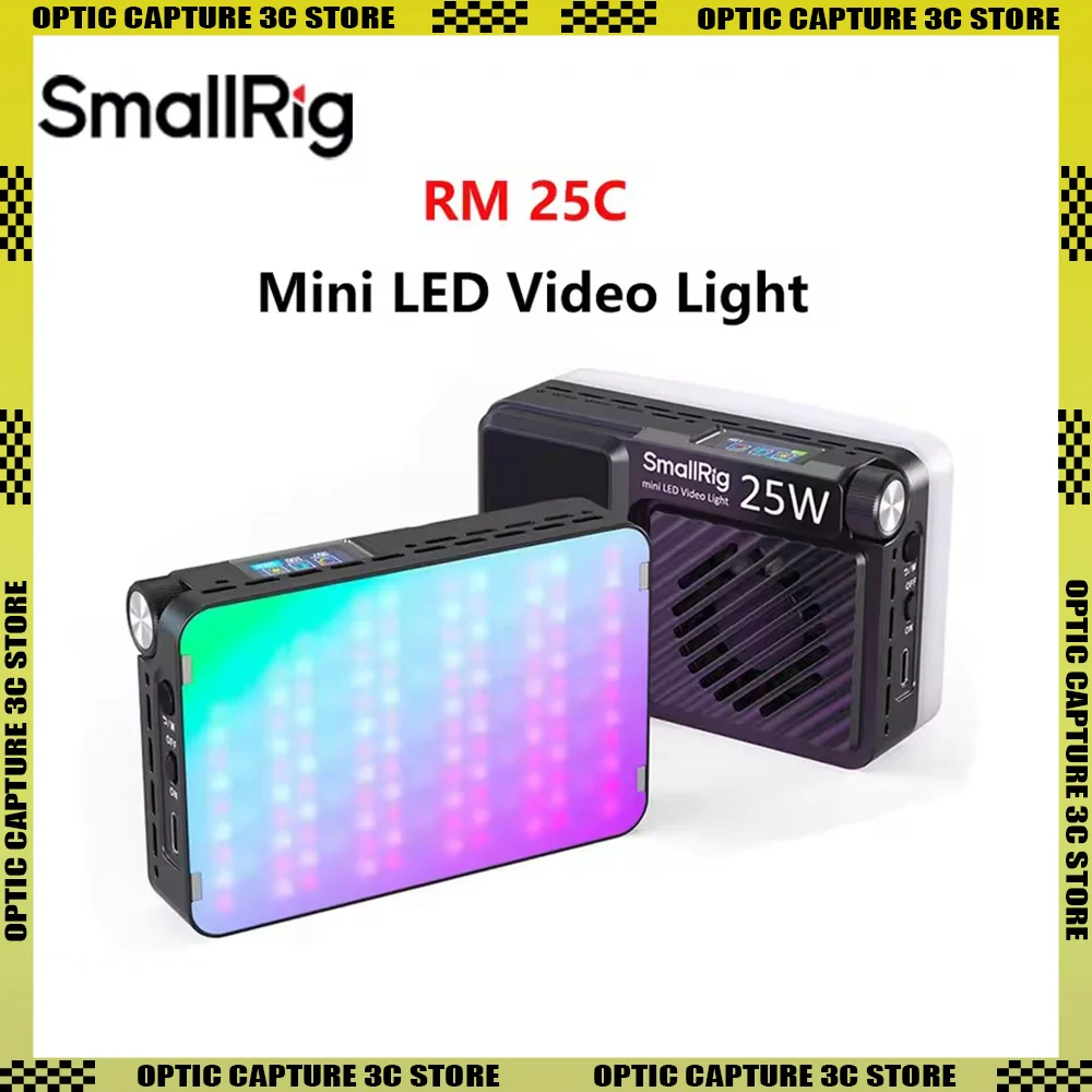 

SmallRig RM 25C RGB Pocket LED Video Light with RGB Full-Color 14 Lights Fast Charging LCD Screen Photography Lighting 5357