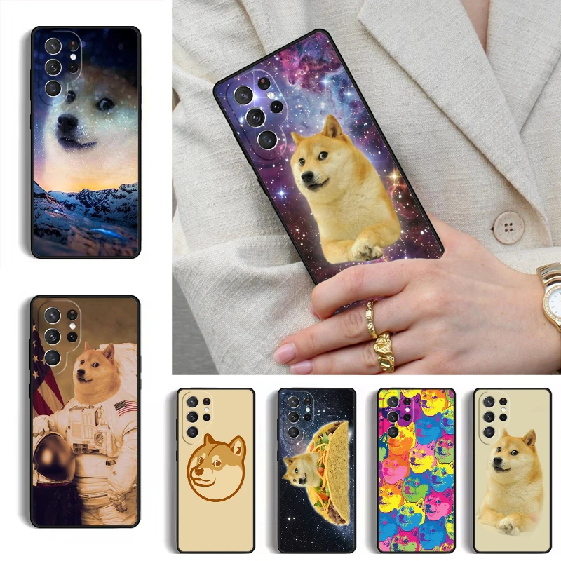Space Doge Shiba Inu Phone Case for Samsung Galaxy S26 S25 Ultra S24 S23 S22 S21 Plus Note 10 Bumper Cover