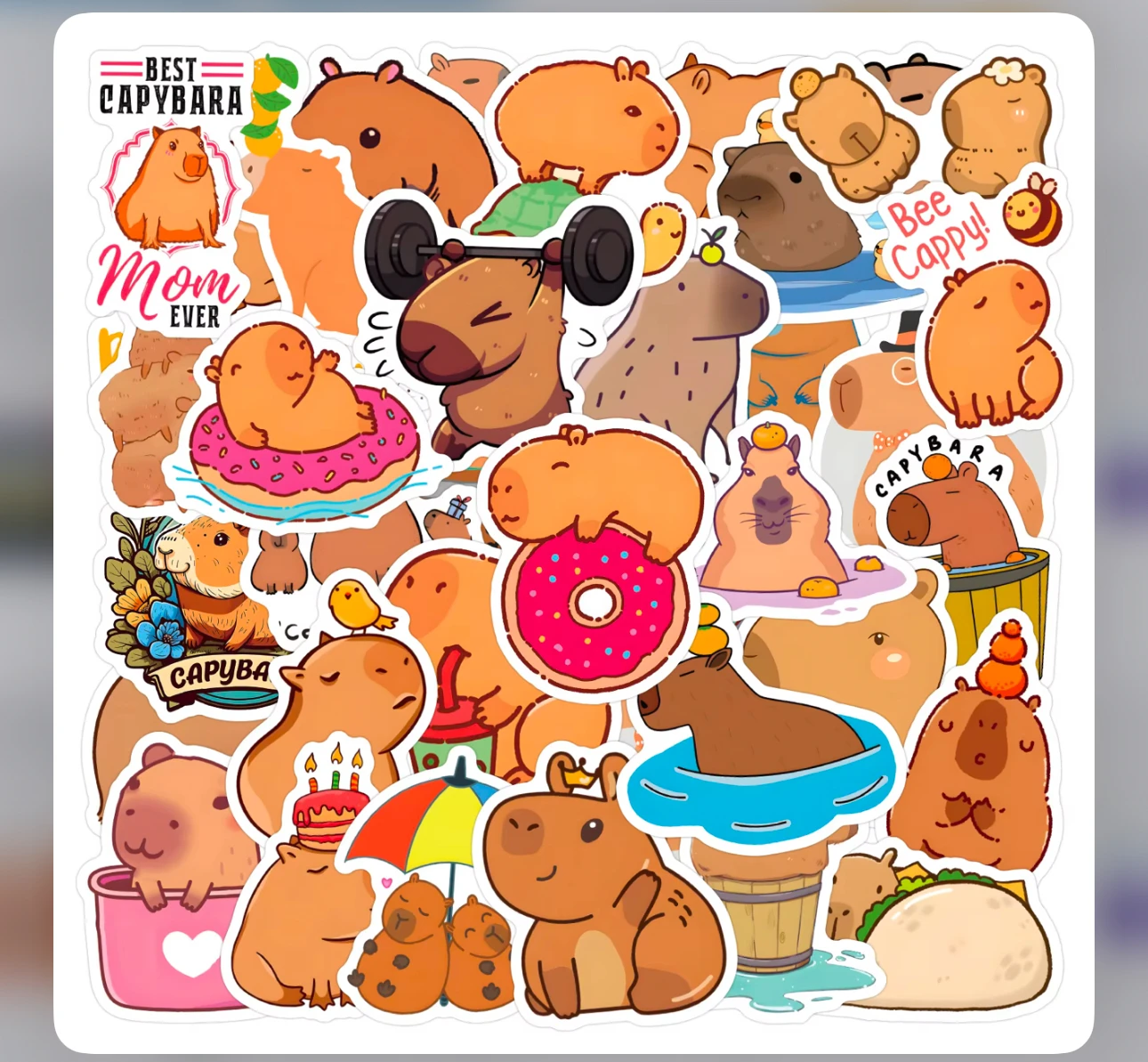 Capybara Stickers Cartoon Animal Toys Funny Decoration diary Decal DIY Notebook Laptop Waterproof Cool Phone Sticker Pack Kid