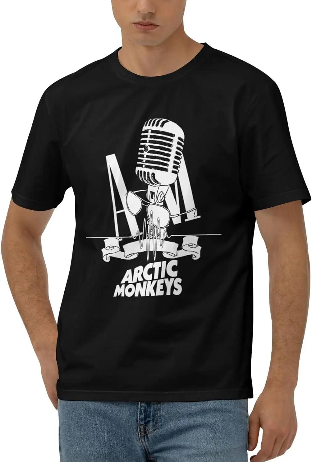 

Men Arctic Rock Music Monkeys Official Short Sleeve T-Shirts Full Season Black