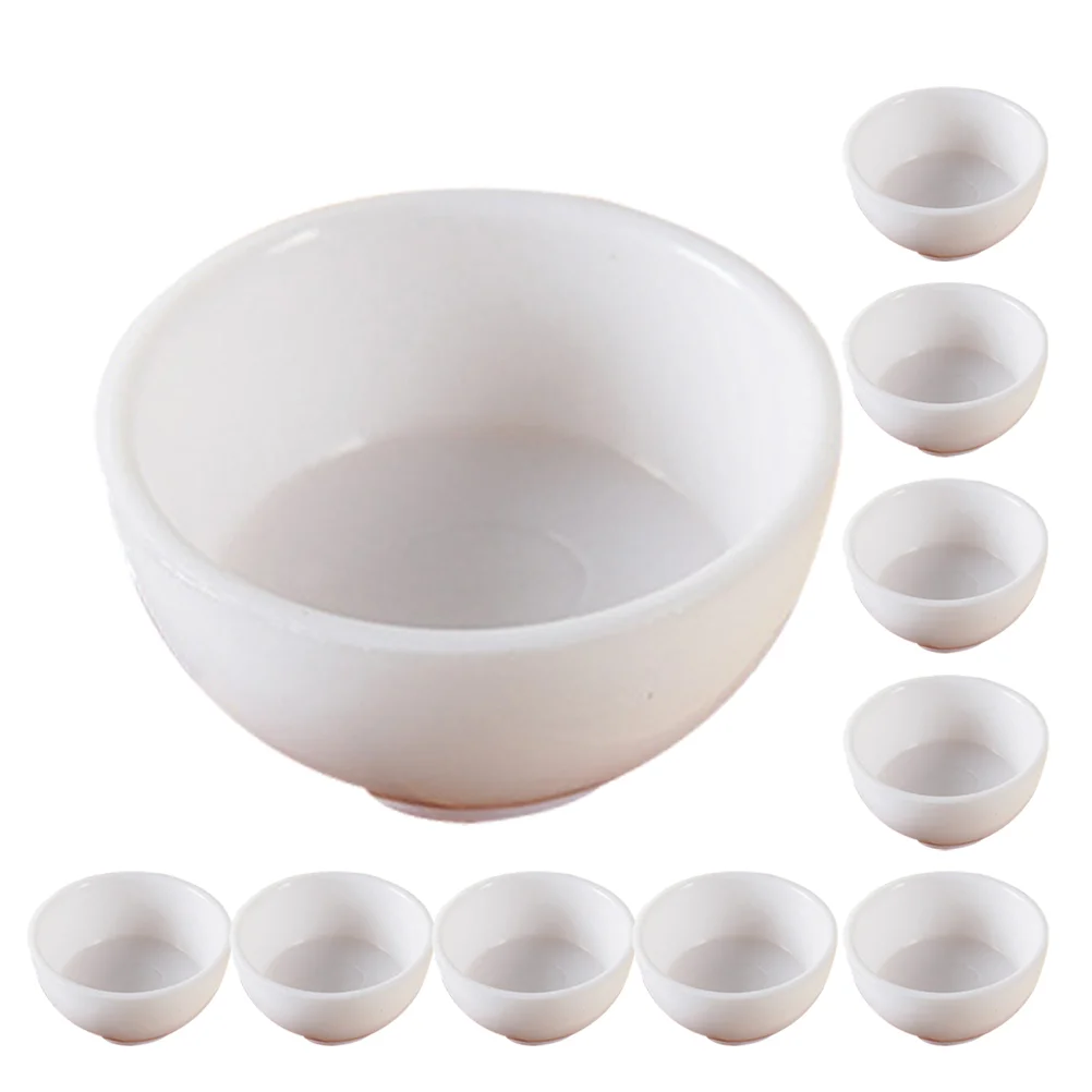 18 Pcs Miniature Food and Play House Small Bowl Decor Tableware Dolls Plastic Bowls Model Kitchen Accessories