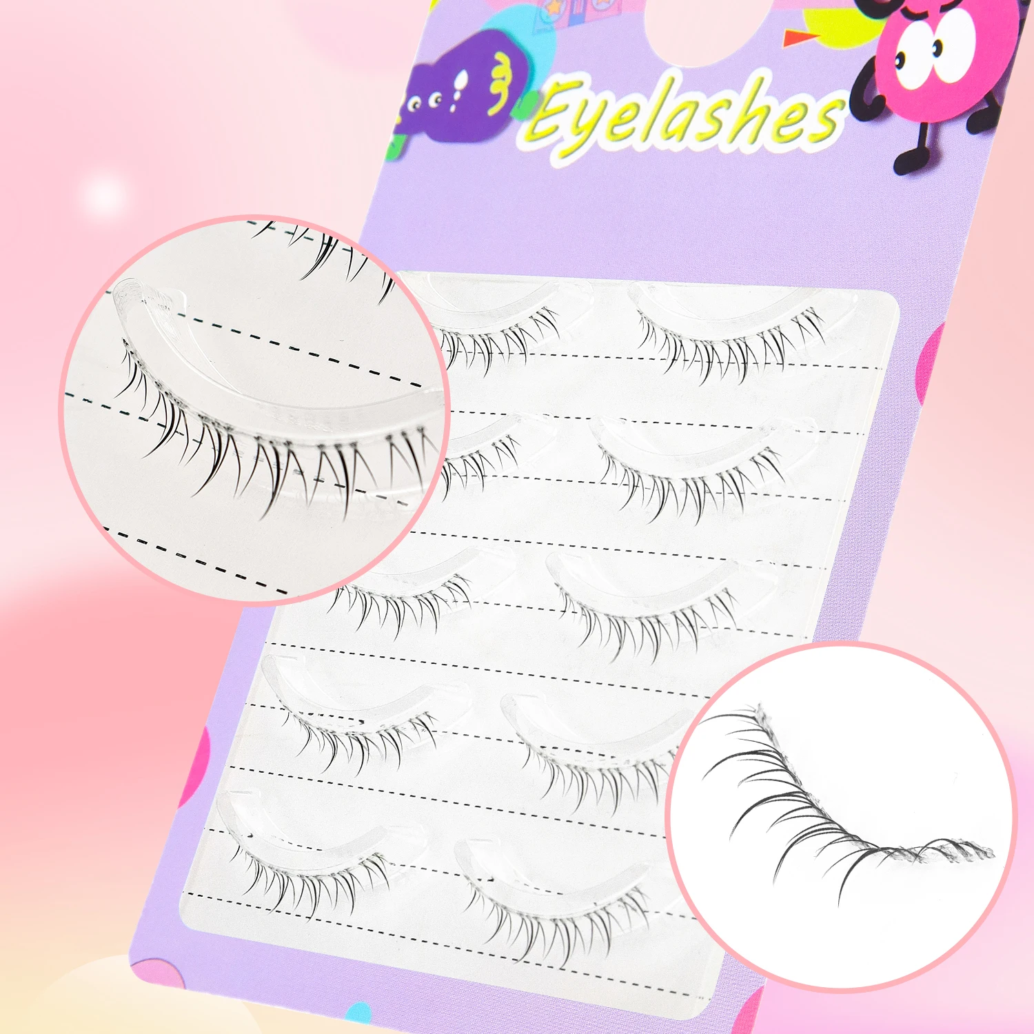 5 Pairs of Transparent False Eyelashes with Natural Flame Effect Under the Lower Lashes are Suitable for Beginners