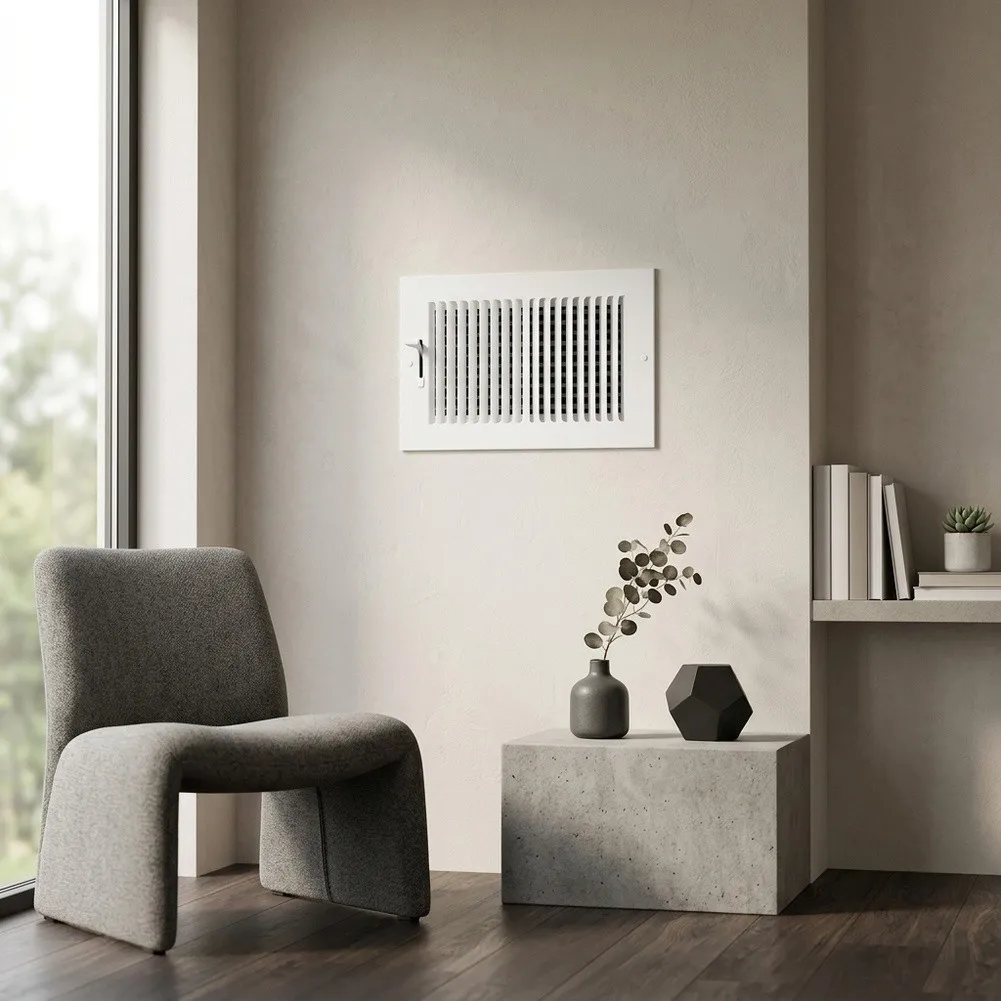 Two Way Adjustable Air Vent Cover for Quiet Airflow in Residential and Commercial Ceiling or Wall Installations