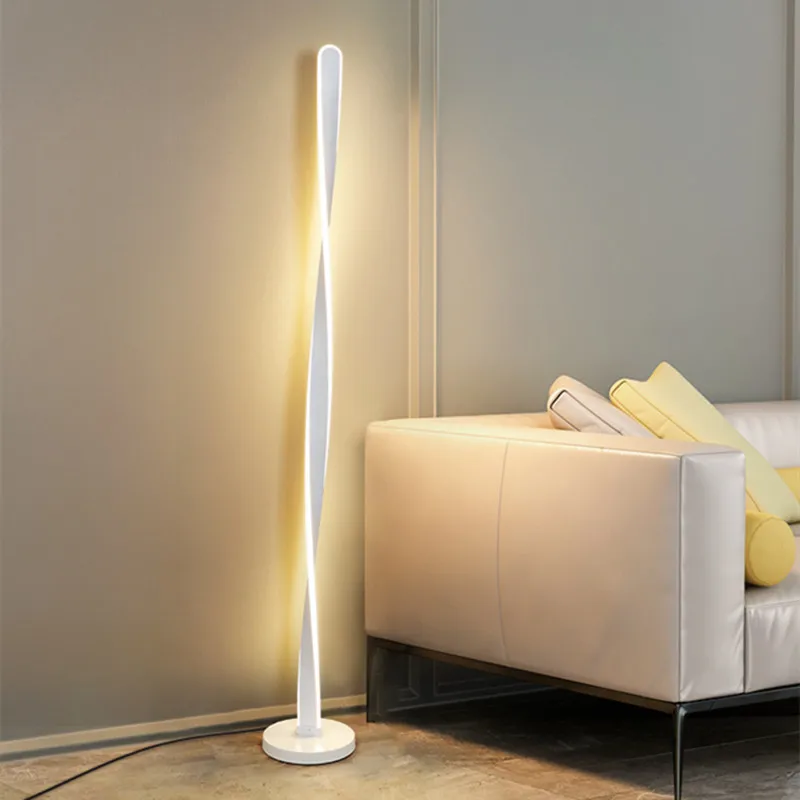 spiraalvormige vloerlamp moderne lange lijn vloerlamp voor woonkamer bank slaapkamer studeerkamer woonkamer thuis witte staande vloerlamp