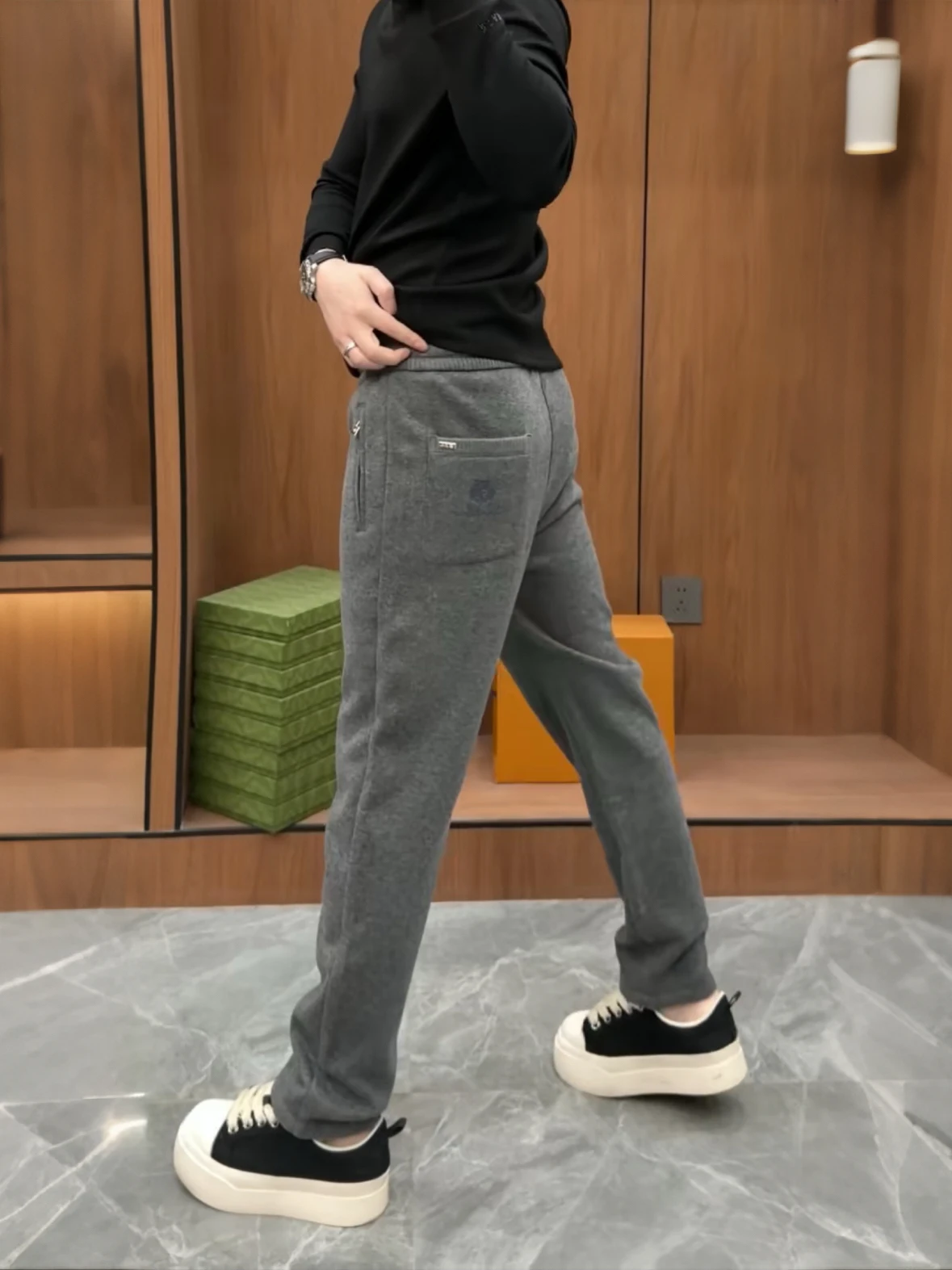 

Men's Faionable Simple Acetate Wool Casual Pants Autumn Winter Drapey Straight Leg Warm Polyester 30% Wool 70% Daily Wear