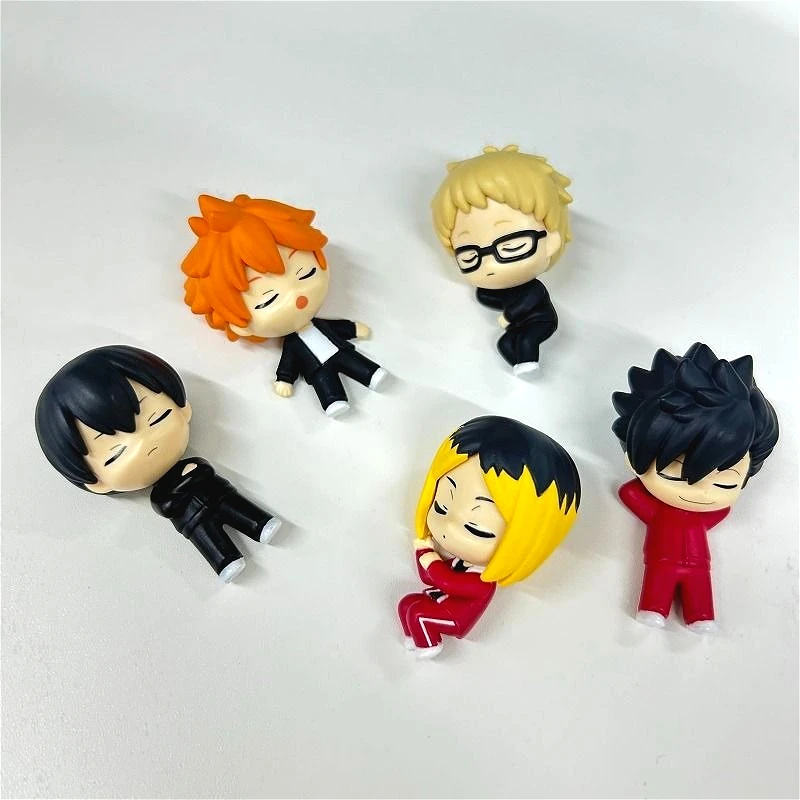 Original capsule toys kawaii Haikyu!! Kageyama Tobio Hinata Shoyo Tsukishima Kei Kozume Kenma Kuroo Tetsuro sleeping figures view 6