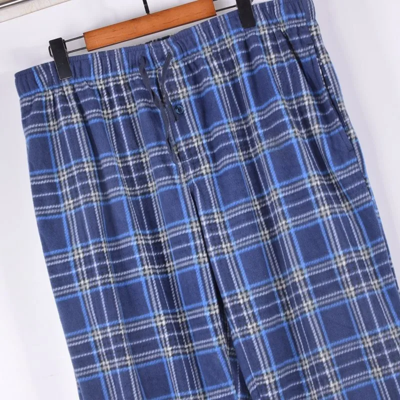 NEW Men's Underwear Pants Plaid Double Sided Fleece Trousers In Winter