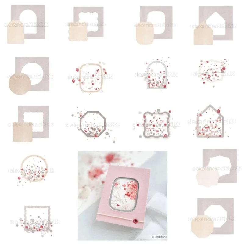 Circle Rounded Octagon Frame label House Metal Cutting Dies Silicone Stamps Scrapbooking Stencil Photo Album Card DIY Paper