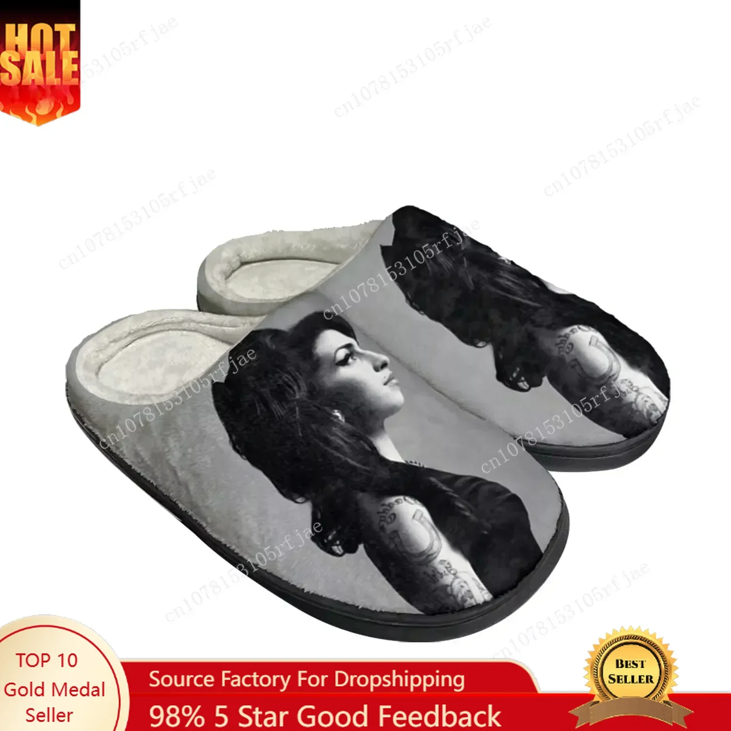 

Amy Winehouse Singer Fashion Home Cotton Custom Slippers Mens Womens Sandals Plush Bedroom Casual Keep Warm Shoe Thermal Slipper