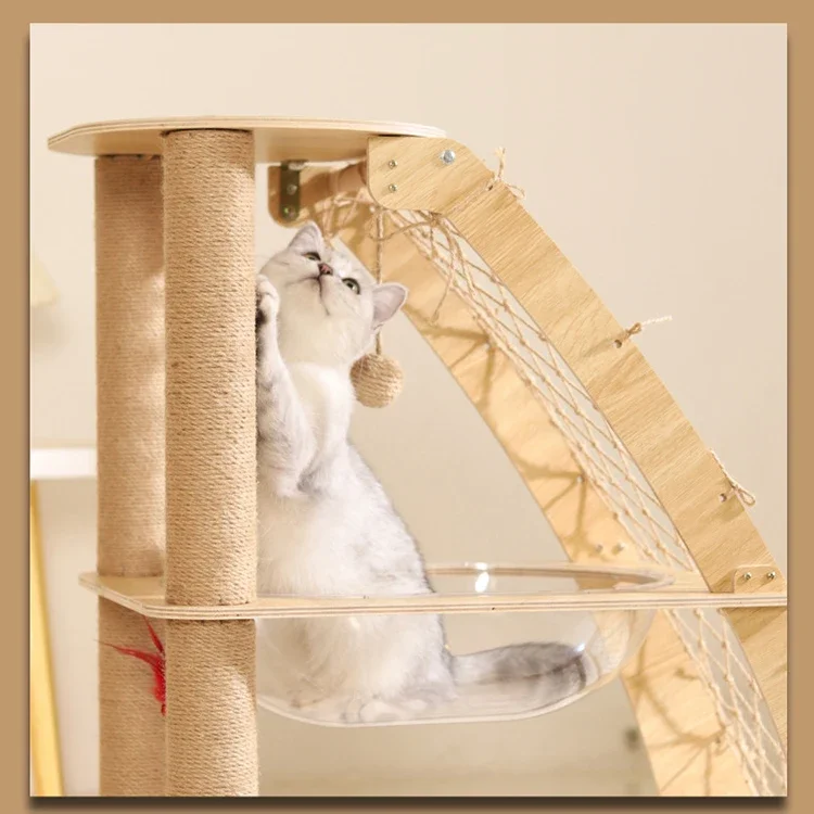 Modern Style Luxury Simulation Bed High Grade Wooden Outdoor Cat Climbing Frame For Multiple Tree