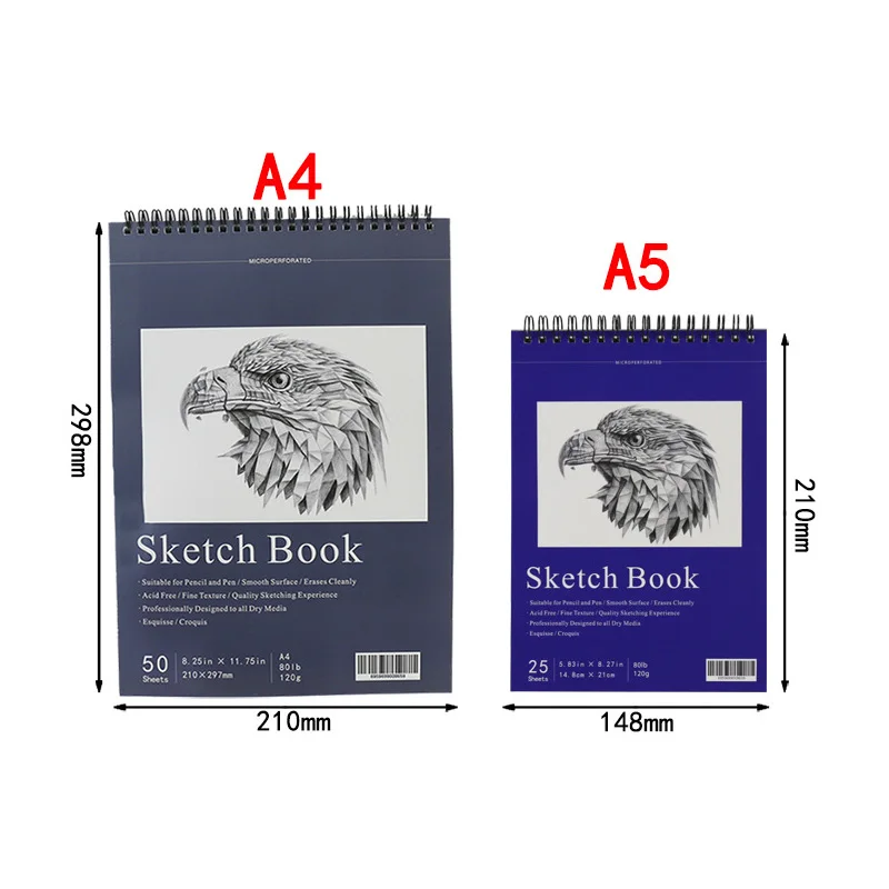 A4/A5 Sketchbook Thick Paper Professional Drawing Notebook Painting Art Supplies For Artist Letter Paper School Supplies Gifts