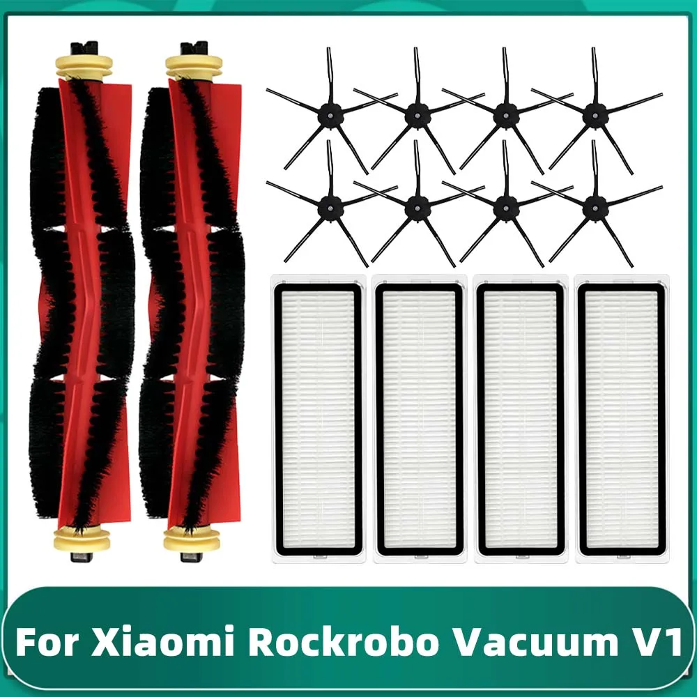 Fit For Xiaomi Rockrobo Vacuum V1 Robotic Vacuum Cleaner Accessories Main Roller Side Brush Hepa Filter Parts Kits