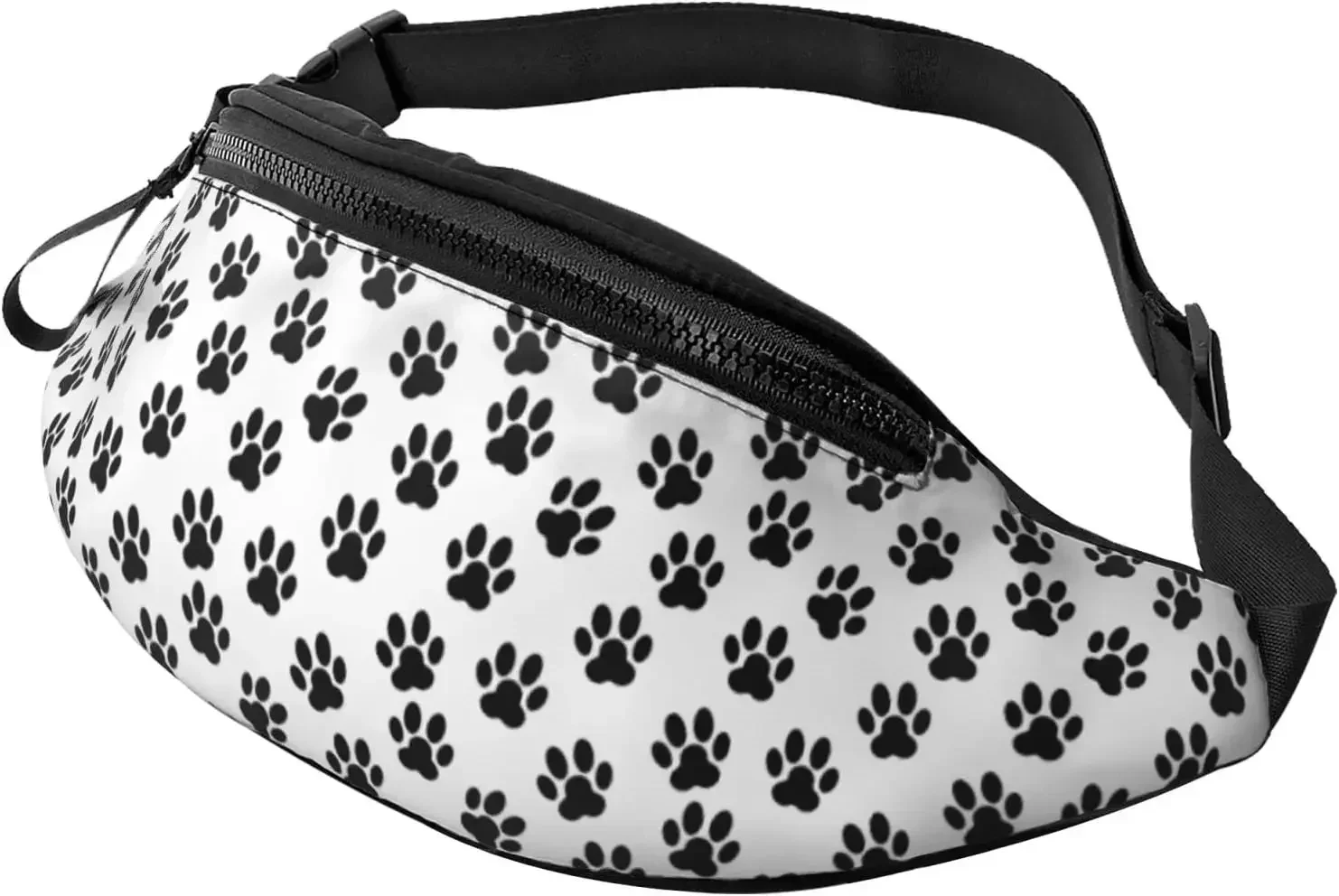 

Dog Paw Print Belt Bag,Cute Paw Fanny Pack,Funny Chest Waist Packs Small Crossbody Bag for Women Men