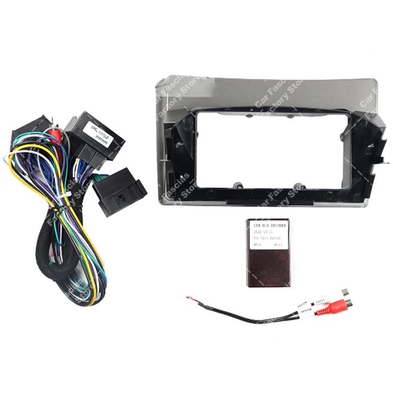 9 inch Car Radio Fascias Frame For Opel Astra Zafira 2004 - 2014 2DIN Stereo Panel Wiring Harness Power Cord Canbus Decoder