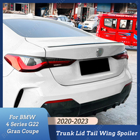 For BMW 4 Series G22 Coupe 425i 430i 440i 2020-2023 2-Door Coupe GEE M Sport Night OEM Style Rear Spoiler Wing Black ABS Plastic