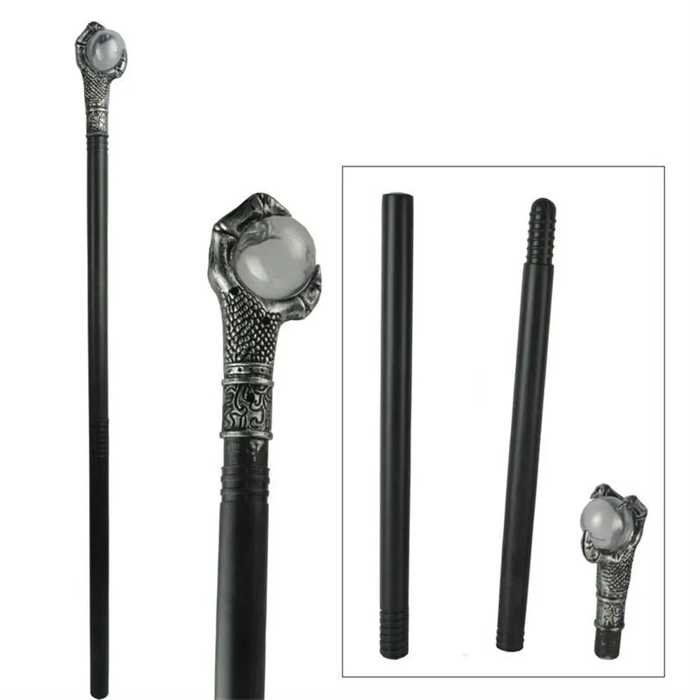 Round Handle Costumes Walking Cane Royal King Claw Ball Halloween Wand Elegant Snake Head Halloween Walking Stick Cosplay Prop