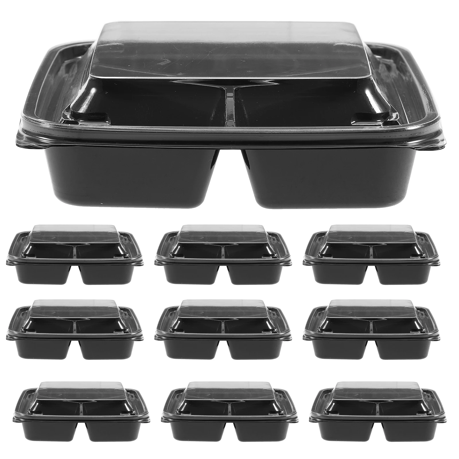 

10 Pcs Disposable Fruit Box Multi grid Storage Packing Food Take Cases Reserve Pet Lid Kitchen Supply Lightweight Portable