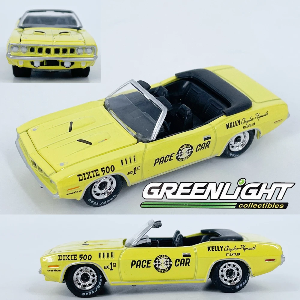 

Литой под давлением зеленый свет масштаба 1:64 Plymouth Barracuda трансформируемый сплав модель автомобиля Коллекционная игрушка в подарок сувенир дисплей орнамент