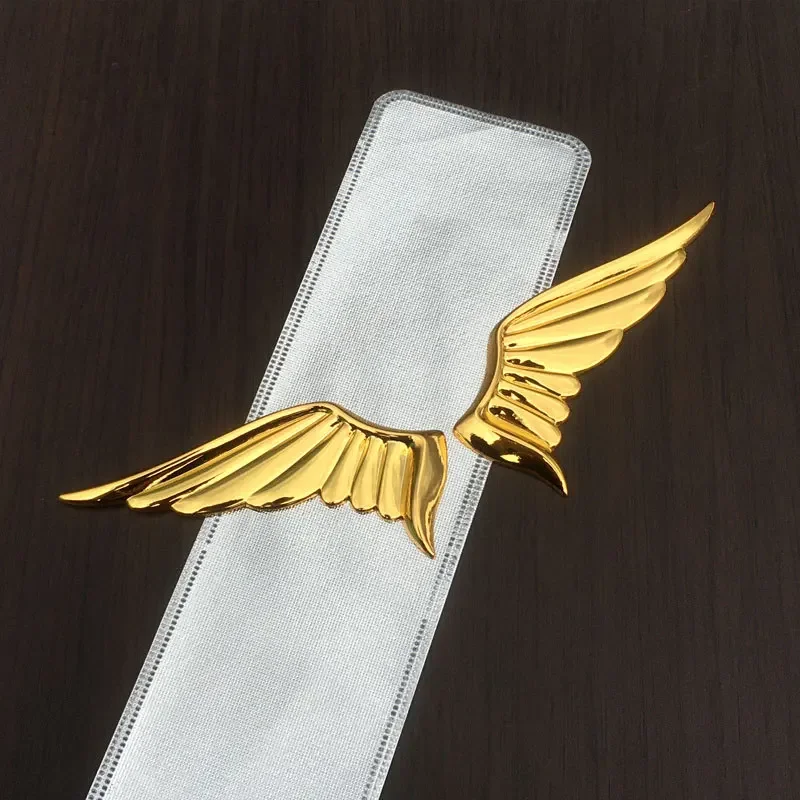 1Pair 3D Metal Angel Hawk Wings car Emblem Badge stickers Decal Car motorcycle Sticker golden for Universal Cars Motorcycle