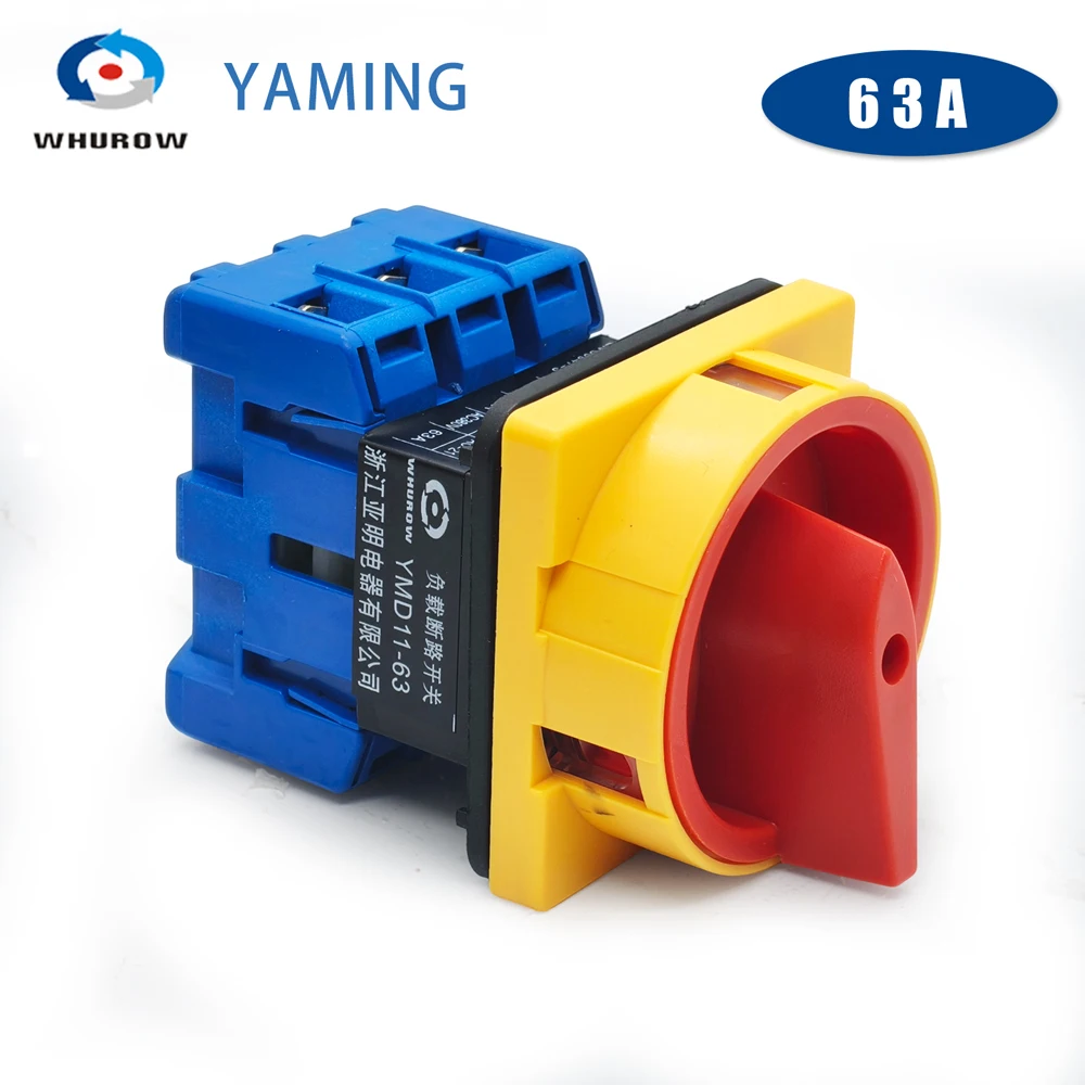 63 Amp 690V Isolator Switch 3P Main Motorized Rotary Pad Lock On-off Power Switches YMD11-63A Replace LW30