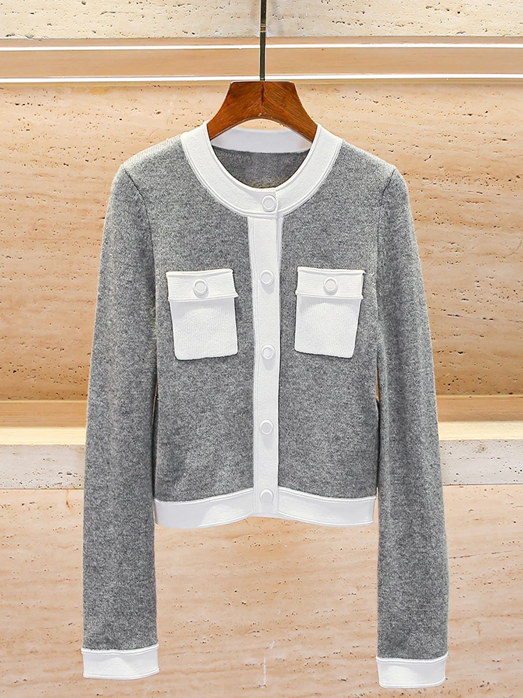 

Sandro Sivos Women's ort Knitted Open Cardigan Spring 2025 Ele Design Casual Commute Sle Regular Fit Knitwear