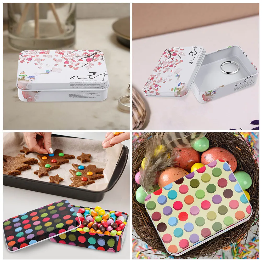 6 stuks metalen opbergdozen met deksels koekjesblikken voor thee snoepkaarten organisator decoratieve blikken containers lege metalen blikken