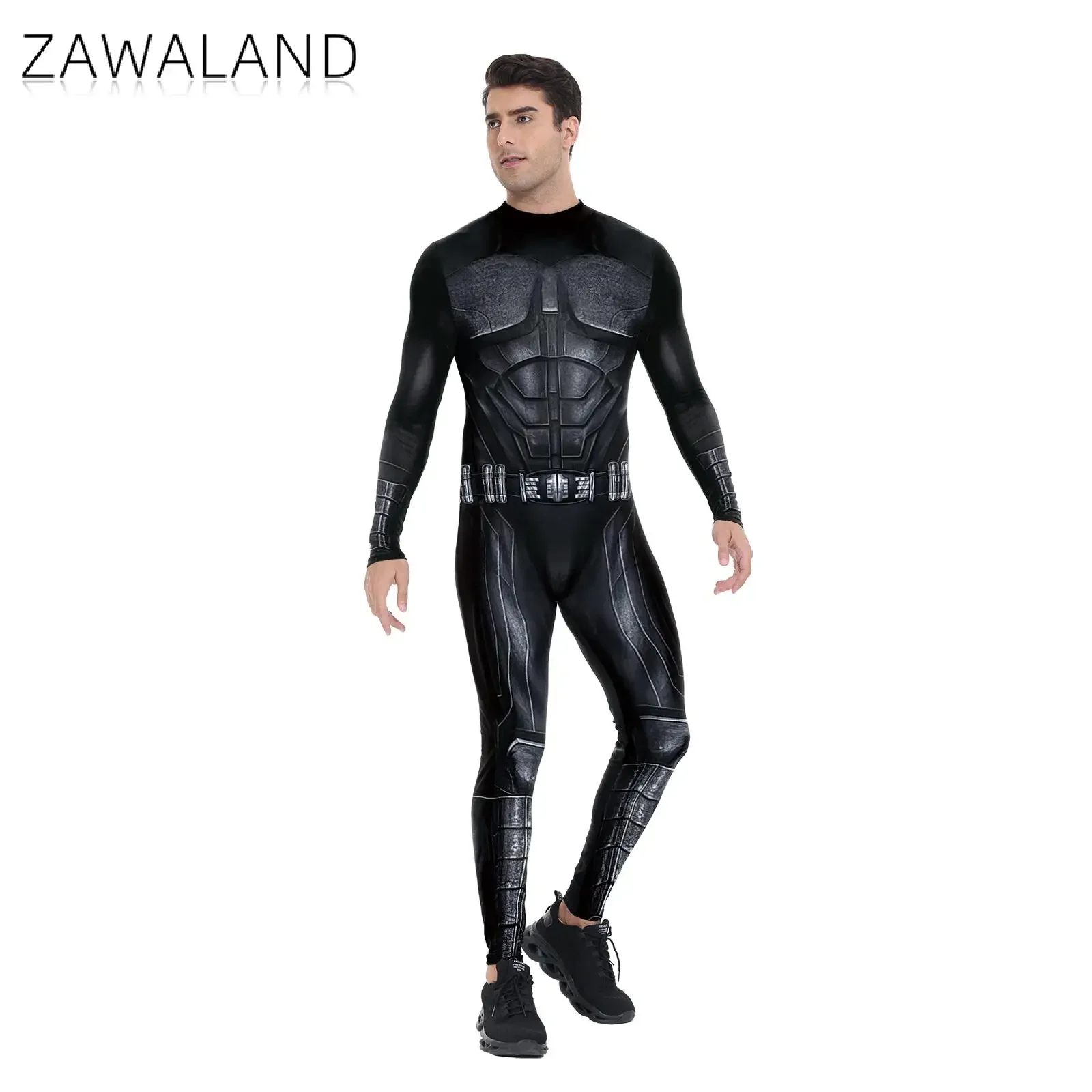 Zawaland Superhero Cosplay Costume Adult Men Catsuit Jumpsuit Fancy 3D Printed Disguise Party Outfits Zentai Bodysuits