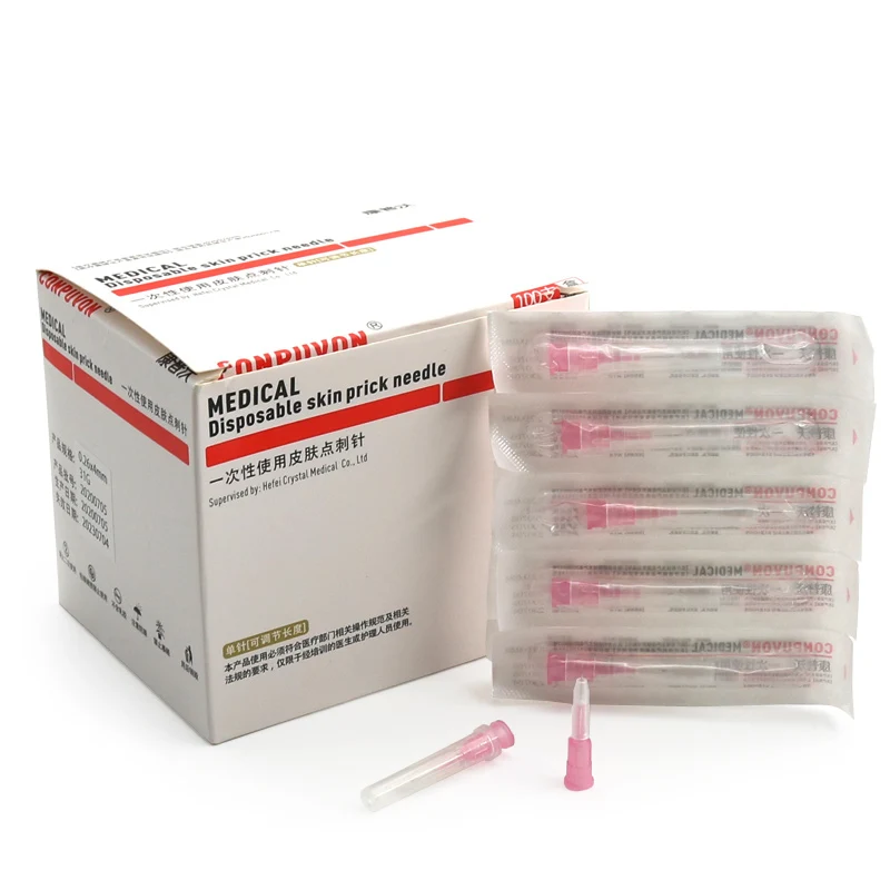31G Medical Adjustable Small Needle 1-4MM Pink Disposable Non Painless Hand Punching Ultra fine Cosmetic Use Needle
