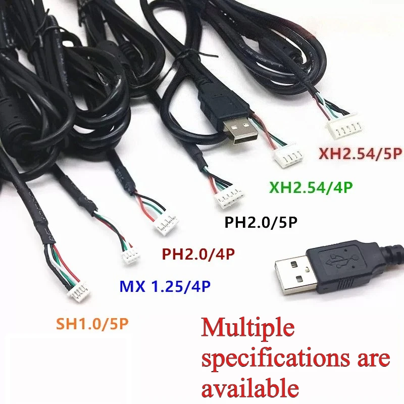 1pcs USB Touch Screen Camera Terminal Cable XH2.54/PH2.0/MX1.25/SH1.0 Motherboard USB Connection Cable 4P/5P