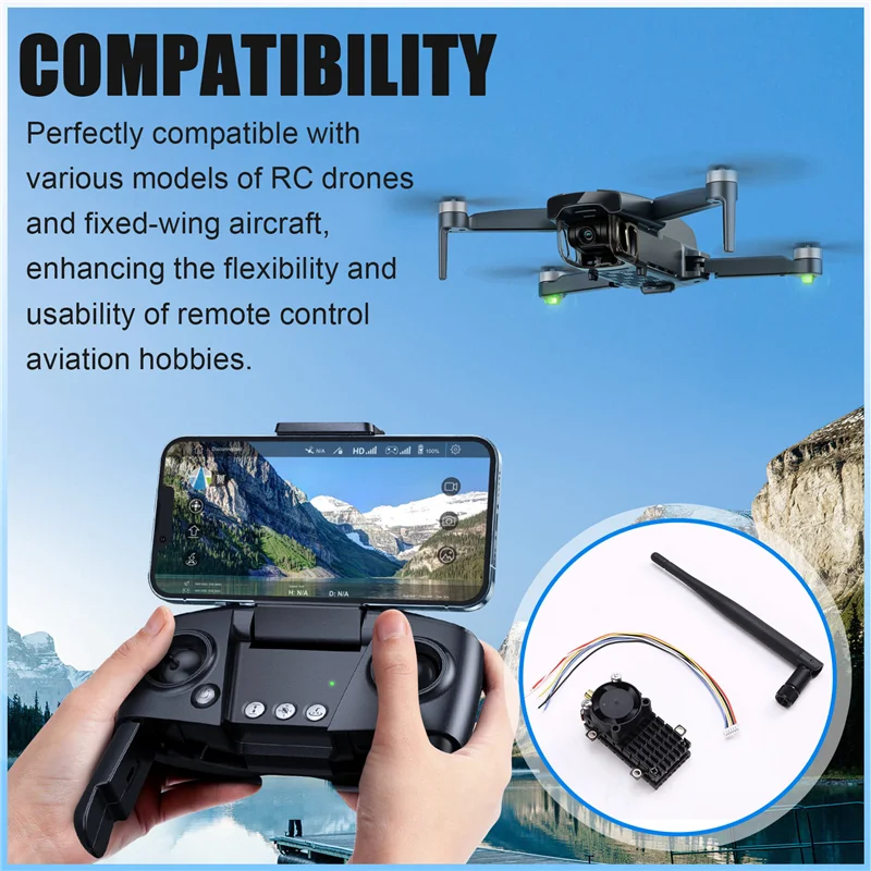 Top Deals 5.8Ghz 2W VTX 64CH FPV Video Transmitter Built-In Cooling Fan 7-36V For FPV Long Range Racing Drone RC Part