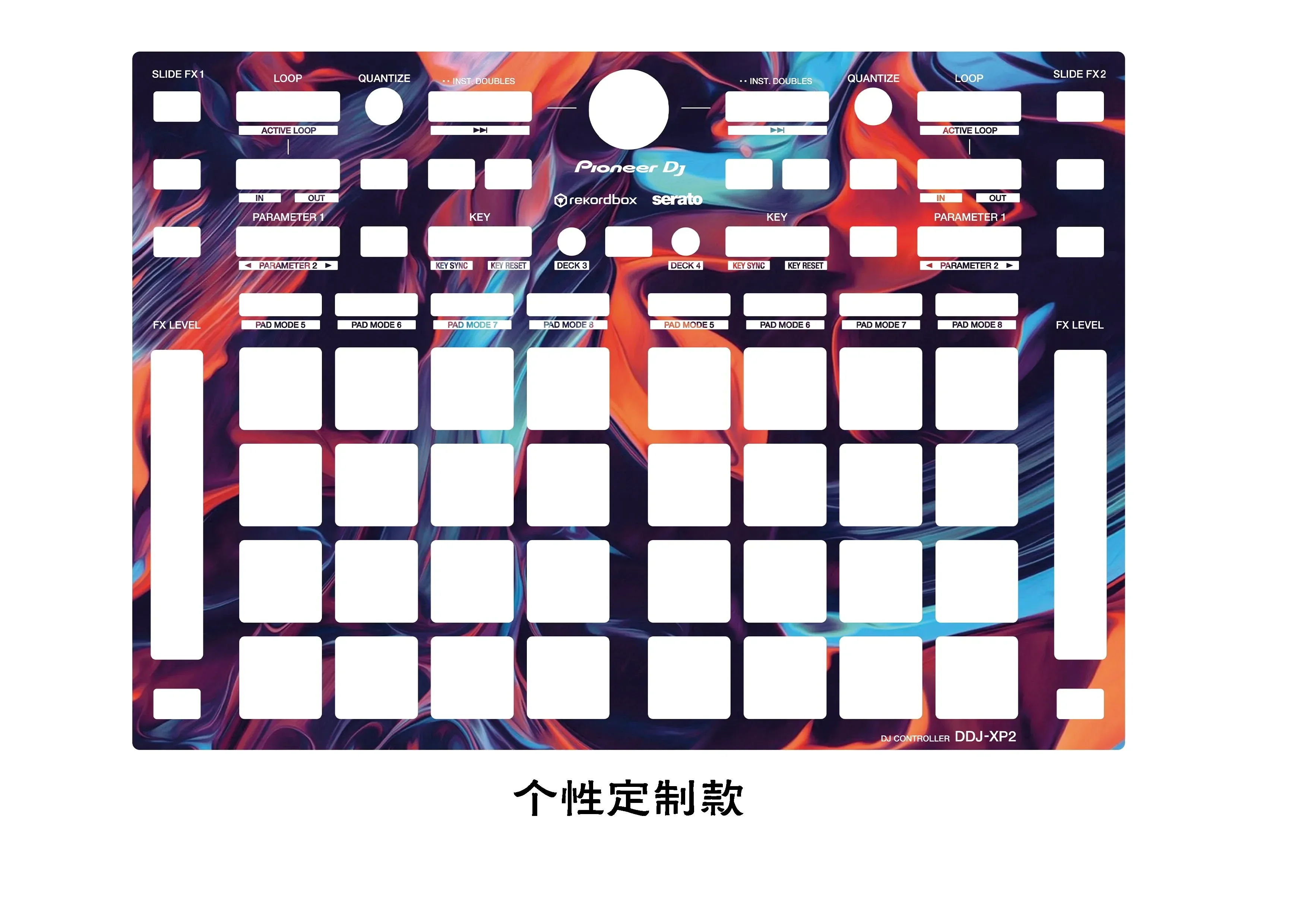 Pioneer DDJ-XP2 Auxiliary Controller Panel Film, Personalized Colorful Sticker,(Self Adhesive Film, Not A Device)