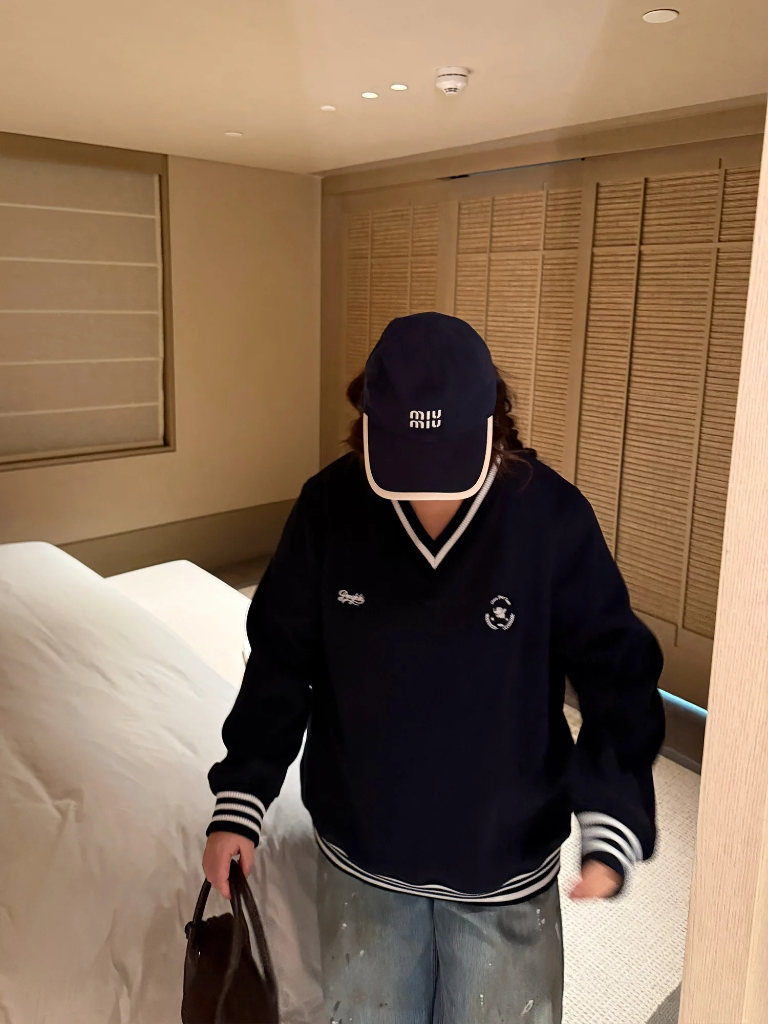 

Женский свитшот большого размера с V-образным вырезом, в американском стиле, с цветными блоками, в рубчик, ретро, PONGKIKI, удобный, хлопковый, с длинными рукавами