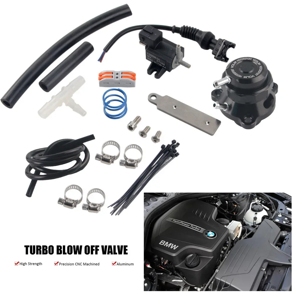 FOR BMW 135/235 F20 F21 F22 F23 F30/F31 Aluminum Black Dump Atmosphere Blow off Valve Kit Make Noise Version