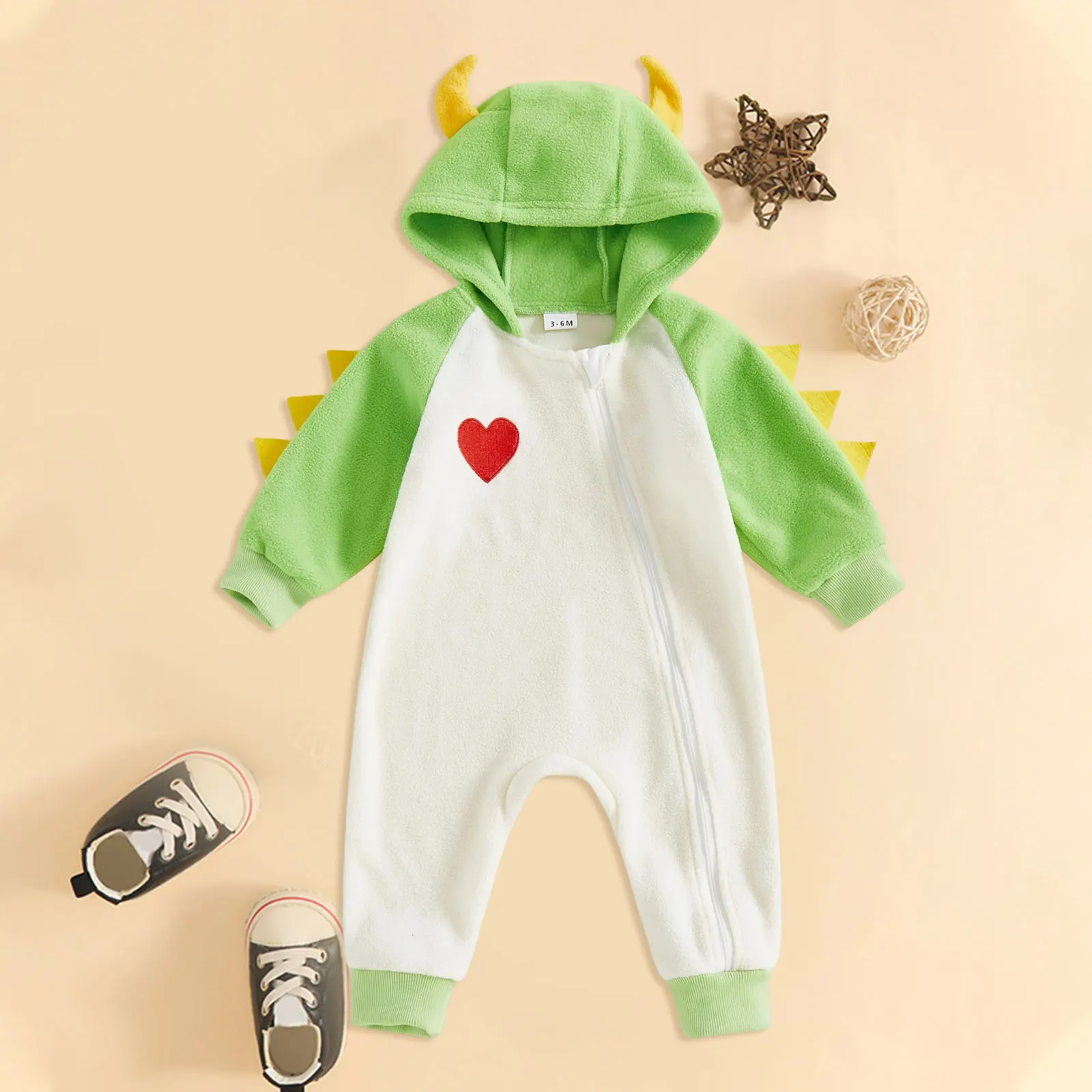 

Baby Boy Bodysuit Long Sleeve Dinosaur Print 24 Months Breathable Cotton Onesie Toddler Boy Clothes Soft Infant Outfit