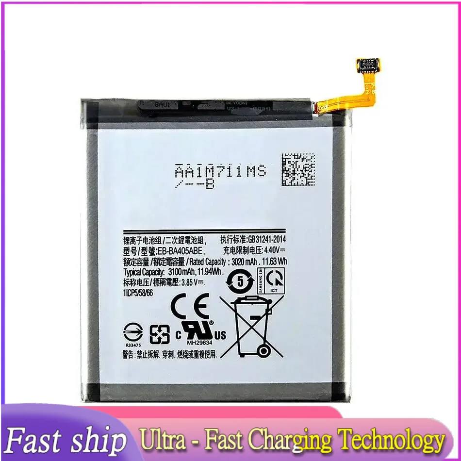 

Mobile Phone Battery EB-BA405ABU EB-BA405ABE 3100mAh For Samsung Galaxy A40 2019 A405F SM-A405FM DS A405FN DS GH82-19582A