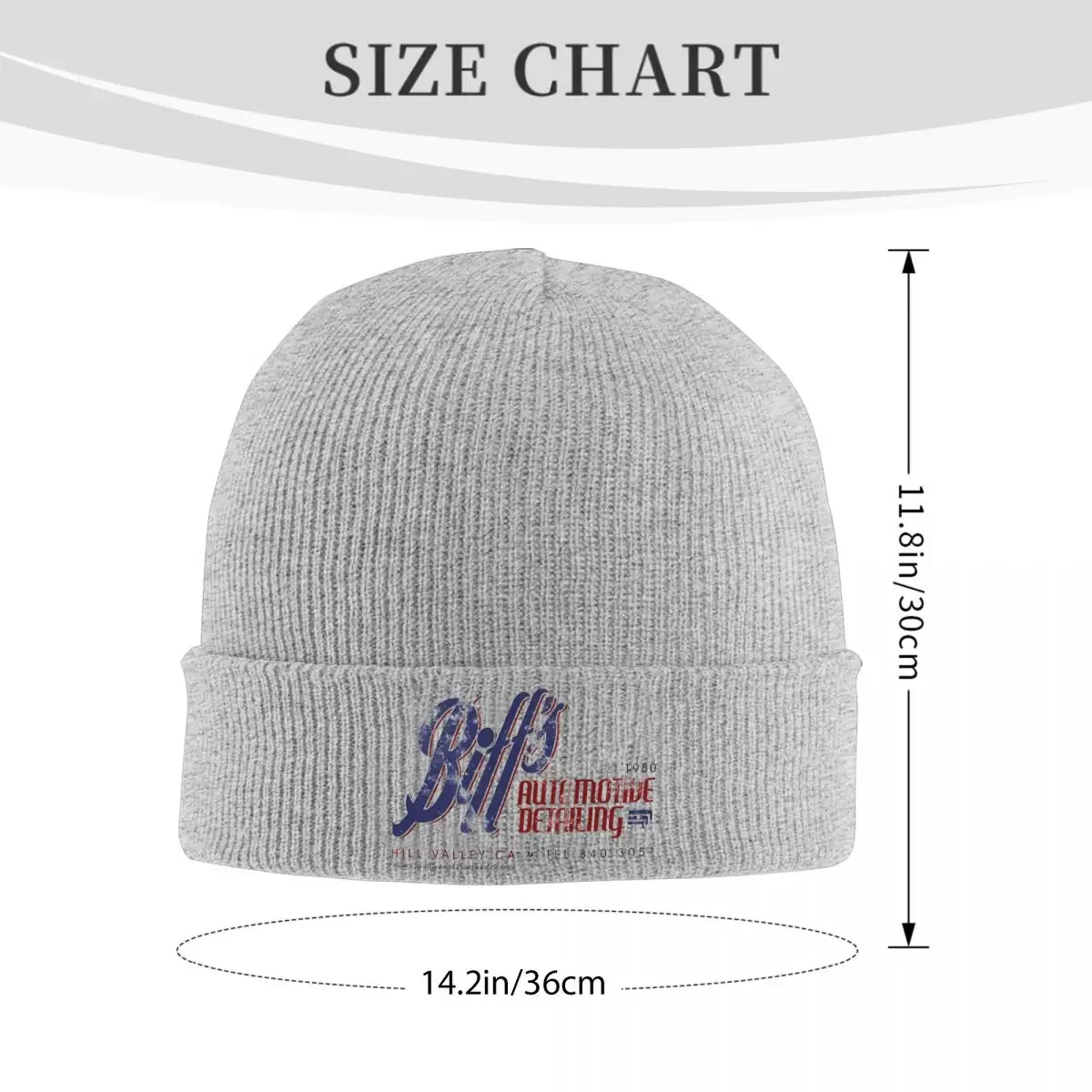 Back To The Future Biff Auto Detailing Knitted Hat Beanie Winter Hat Warm Casual Movie Series Caps for Men Women