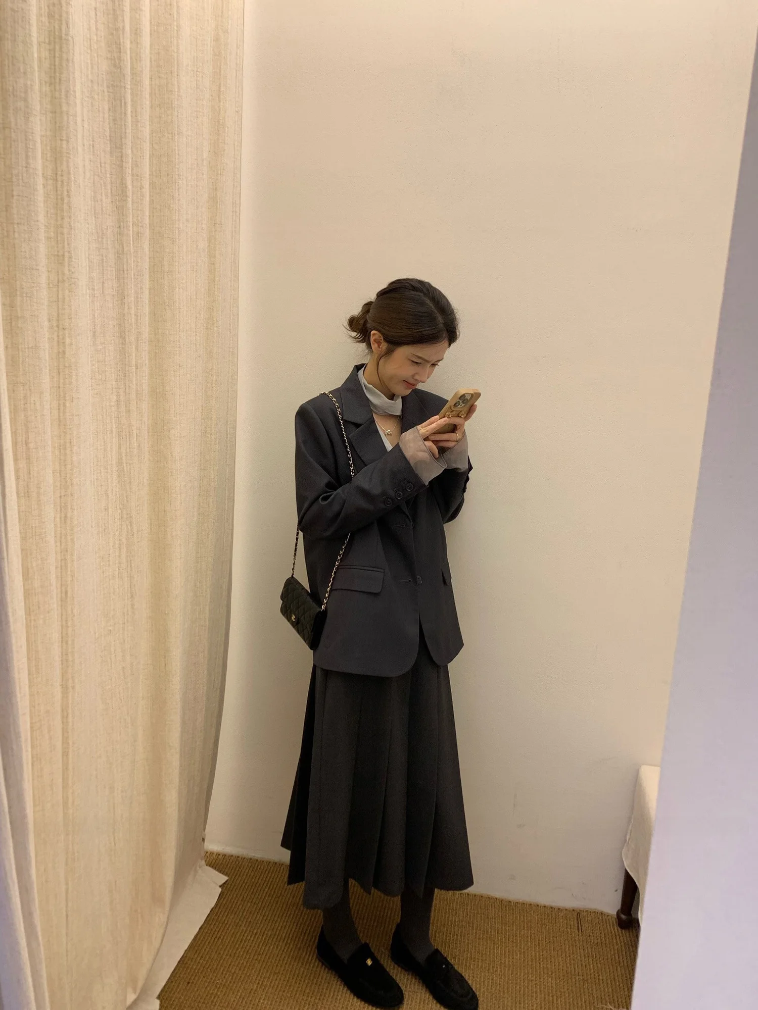 

Повседневный свободный костюм с круглым вырезом, джет со мной, высококачественный модный женский костюм из полиэфирного волокна, дышащий L...