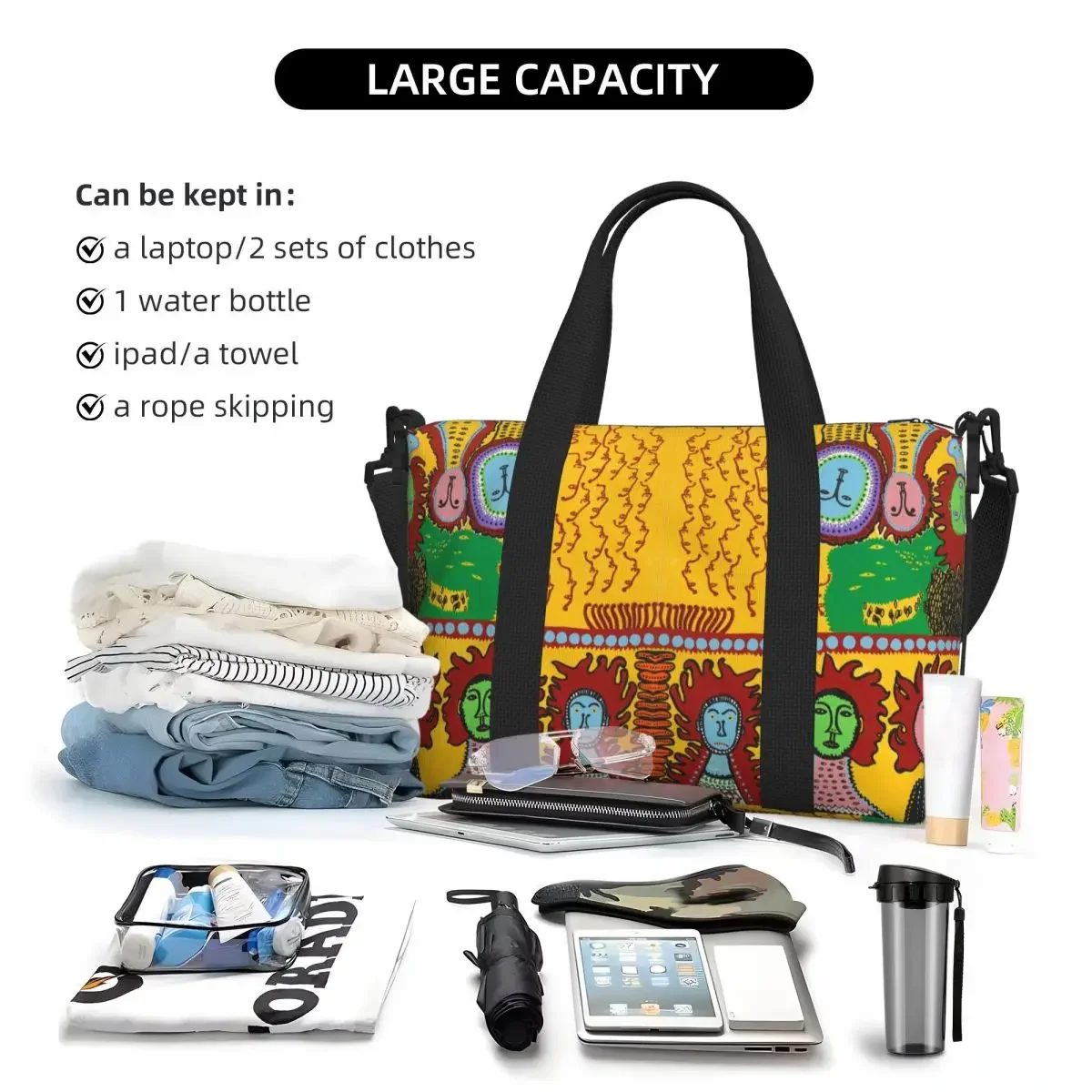 مخصص يايوي كوساما حمل حقيبة المرأة سعة كبيرة حديقة للنساء في تزهر الشباب شاطئ الصالة الرياضية حقيبة الكتف السفر