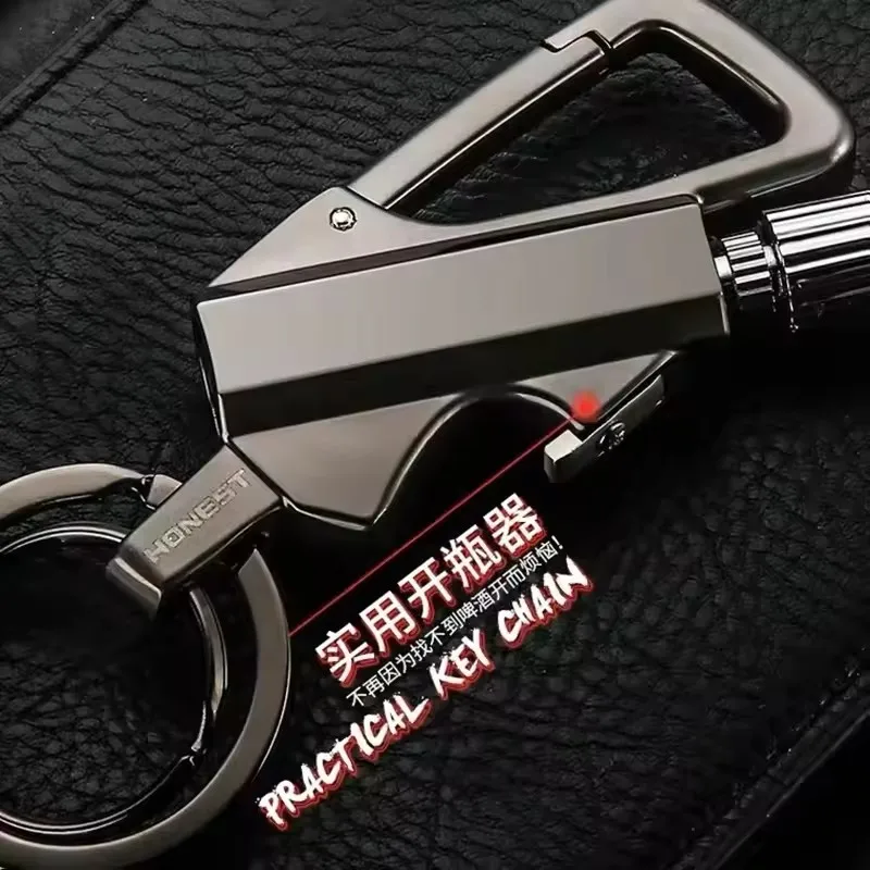 2025 Multifunctional Lighter Keychain Beer Bottle Opener Outdoor Portable Igniter Smoking Accessories Gadgets Men Gift