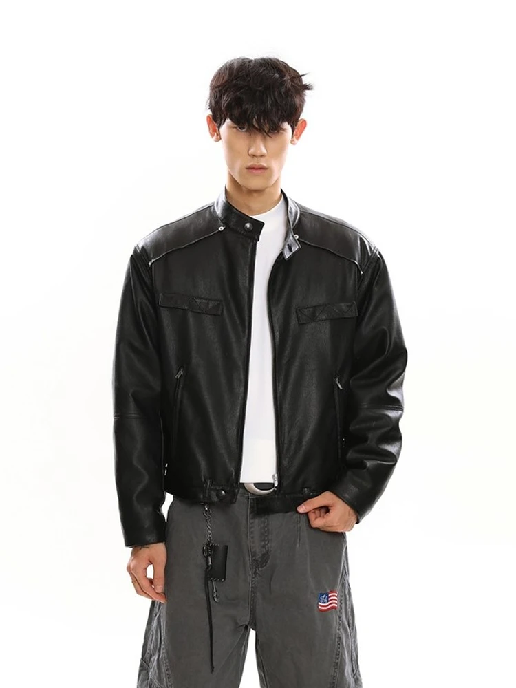 

Ретро-куртка в американском стиле, кожаное пальто Cleanfit, молодежная модная ветрозащитная повседневная верхняя одежда для пар