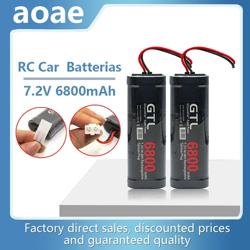 New 7.2V Battery 6800mAh NiMH Battery Pack RC Car Truck Bugibot Tank ni mh Batterias Grey Dinner Power Supply nimh 7.2v tamiya