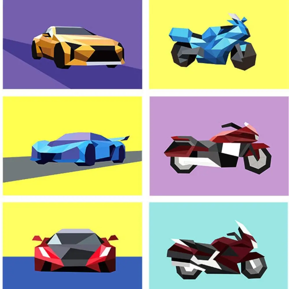 

Набор для творчества: 3D-стикеры из бумаги, геометрические фигуры, ручная работа, развивающий DIY-набор, милые наклейки с машинками и животными, подарок на день рождения