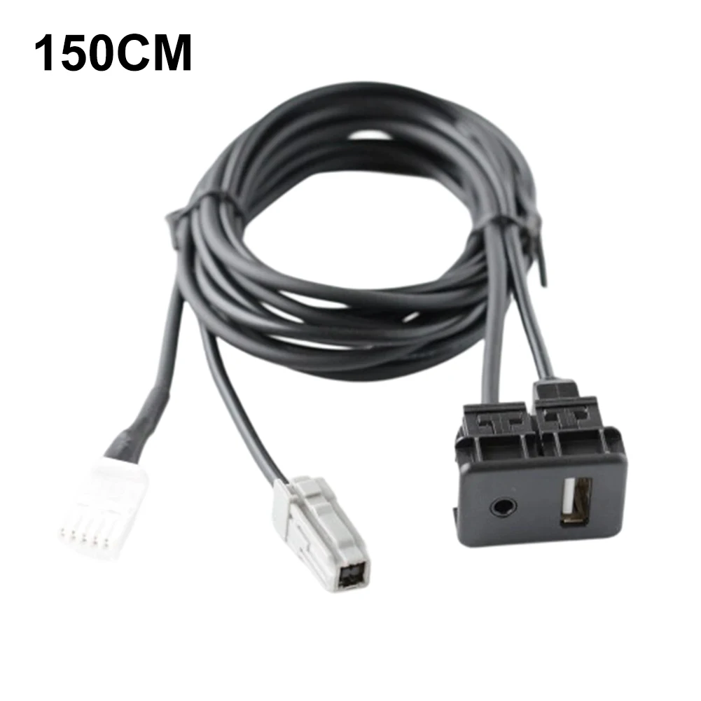 Car Audio Upgrade Black AUX USB Interface Car Audio Adapter Easy To Use Wear-resistant Non-deformable ABS Housing