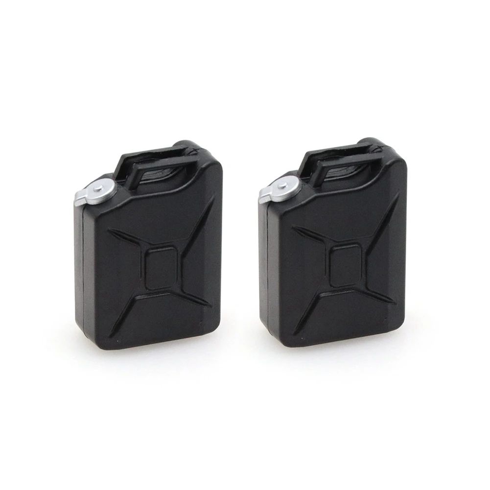 

2Pcs Mini Simulation Fuel Tank Decoration Tools for 1/8 1/10 RC Crawler Car Axial SCX10 TRX4 D90,Black