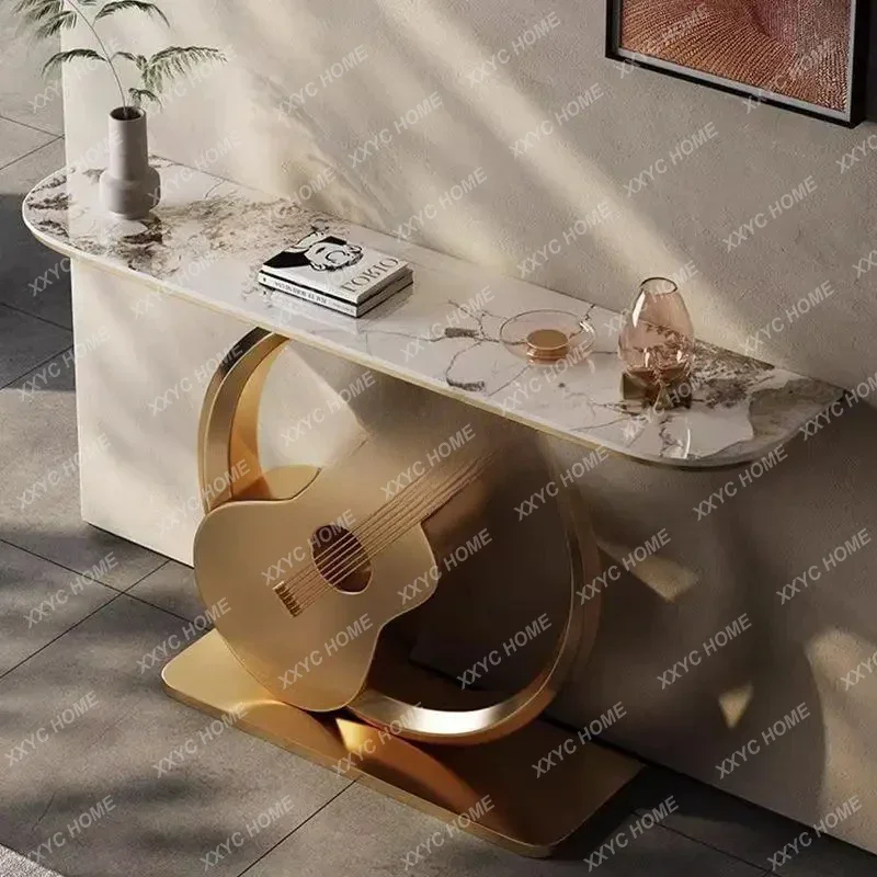 Y2 Italian light luxury entrance table, rock slab entrance platform, simple end view platform against the wall