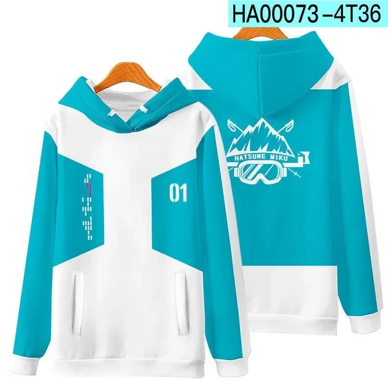 Kawaii Hatsune Miku Giacca casual con cappuccio Cerniera Girocollo Con cappuccio Due dimensioni Uomo e donna Autunno e inverno CartoonClothing