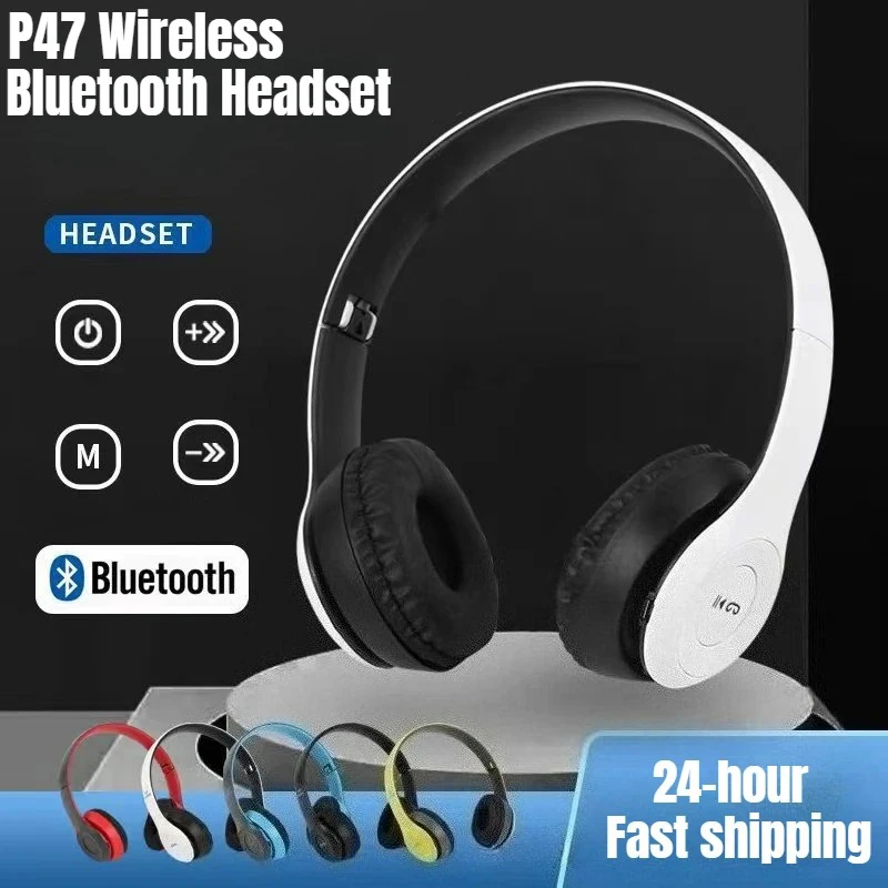 Stereo P47 Wireless Headphone Bluetooth 5.0 Folding Series HIFI Bass Earphone Kid Girl Helmet Gift With Microphone For Cellphone