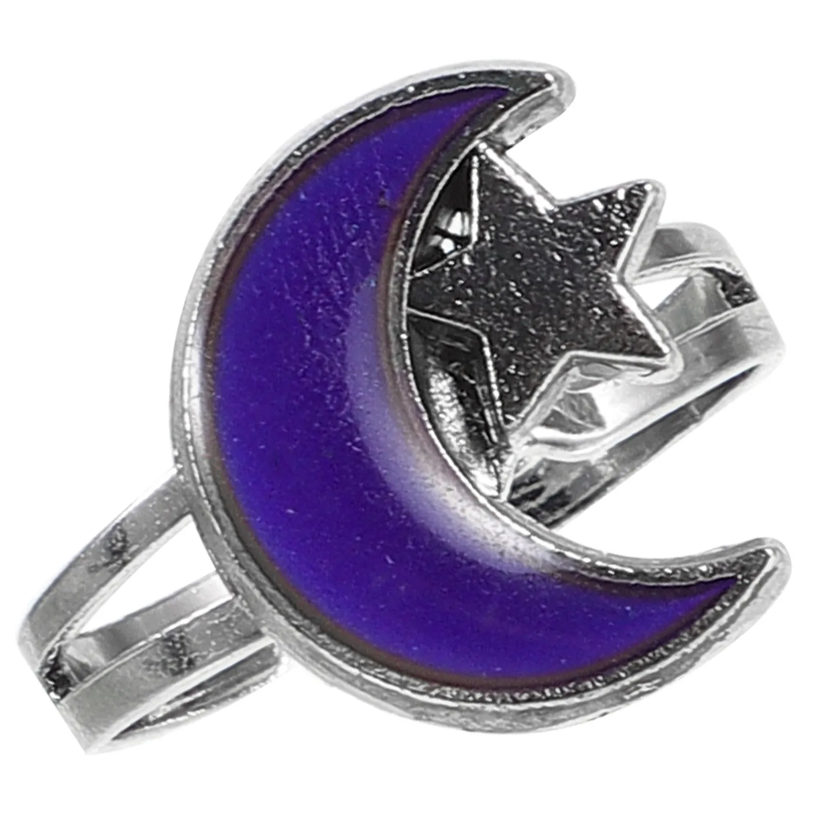 Moon and Star Mood Ring for Women Color Changing Temperature Sensitive Adjustable Fit Hypoallergenic Fashion Jewelry Ring