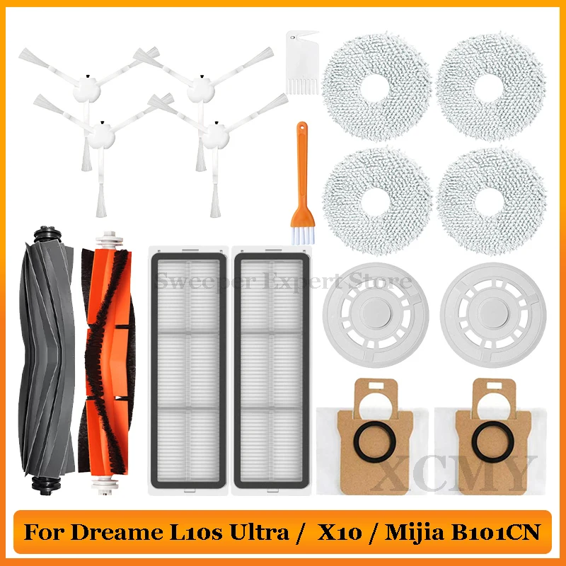 For XiaoMi Mijia Omni Robot X10+ / Dreame L10s Ultra / S10 Pro Vacuum Cleaner Parts Main Side Brush Hepa Filter Mop Accessories