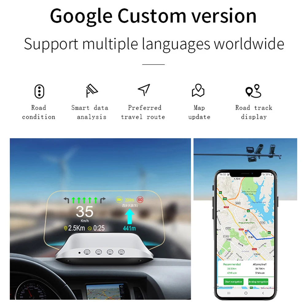 Wyświetlacz Head Up Auto projektor Hud C3 HUD nawigacja GPS obd2 prędkościomierz Protable